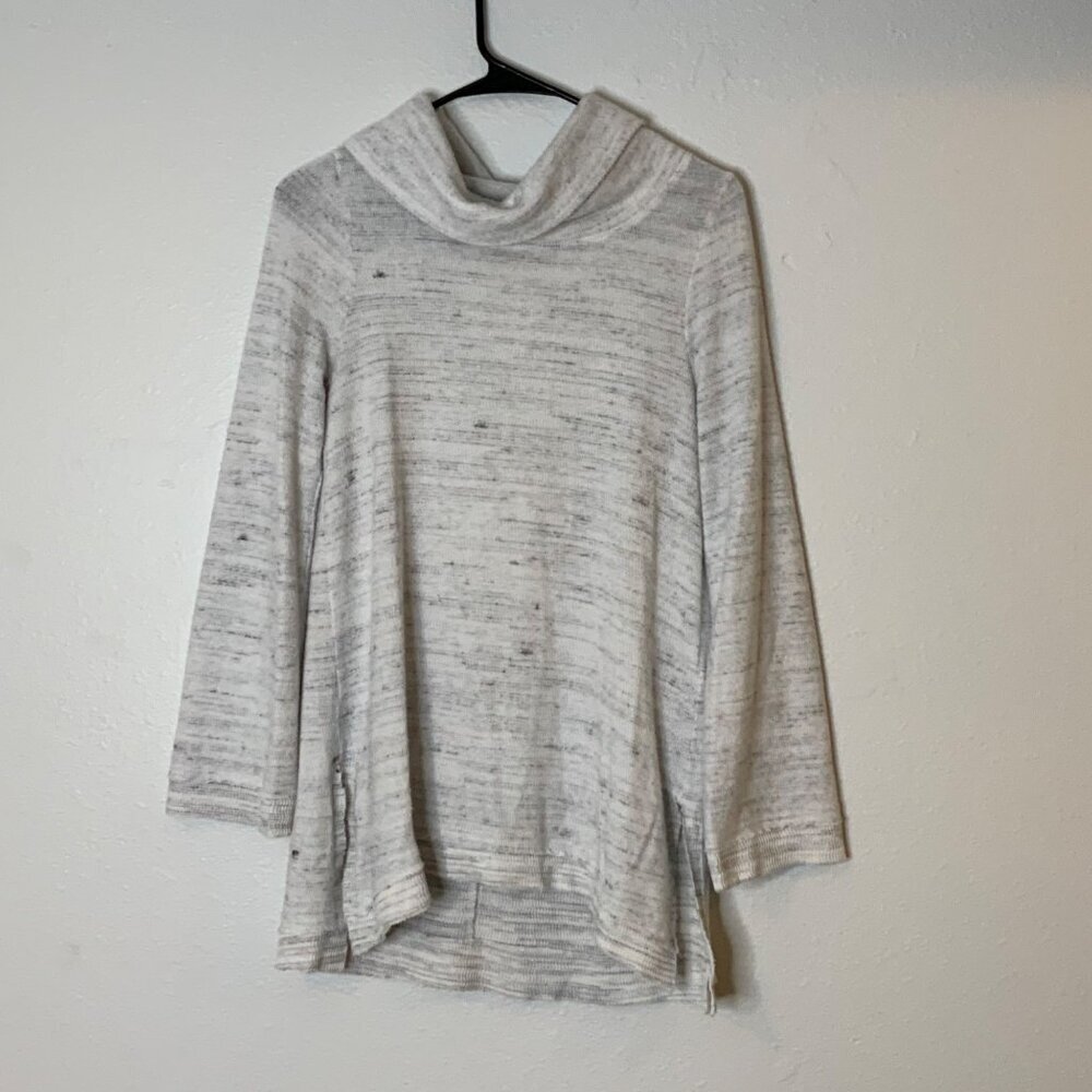 Maeve Anthropologie Risa Hacci Tunic Heather Gray Cowl Neck Sweater Size XS